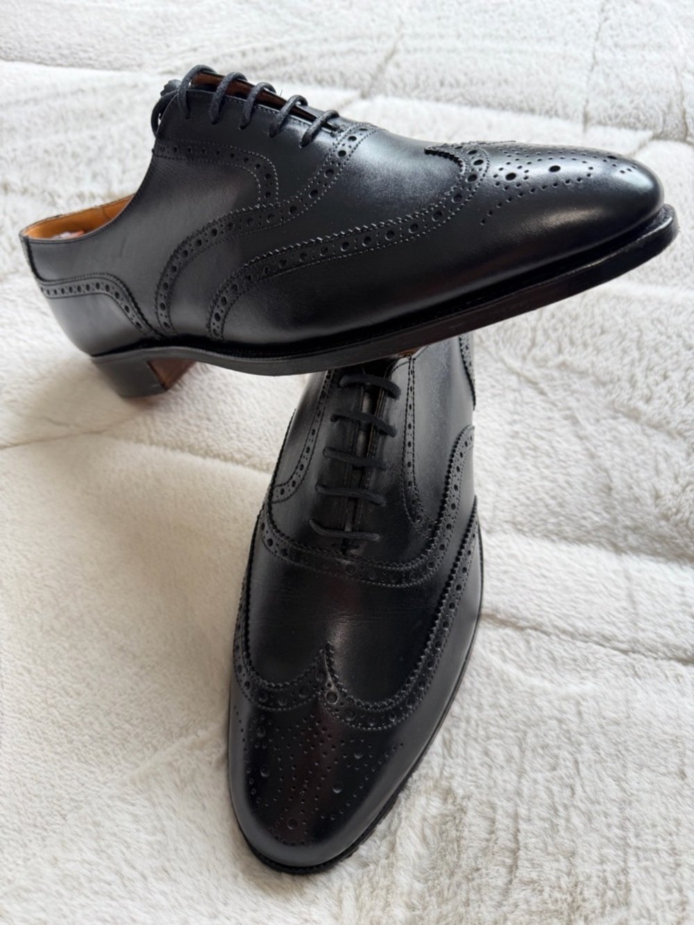 Like NEW! $940 Crockett Jones for Brooks Brothers Wingtip Oxford Brogues 9.5